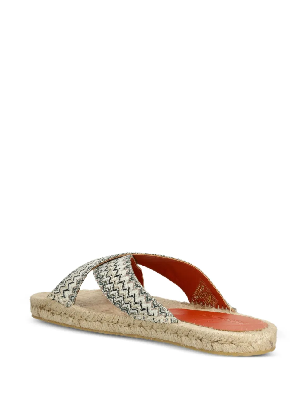 Missoni cross-strap woven slides Neutrals