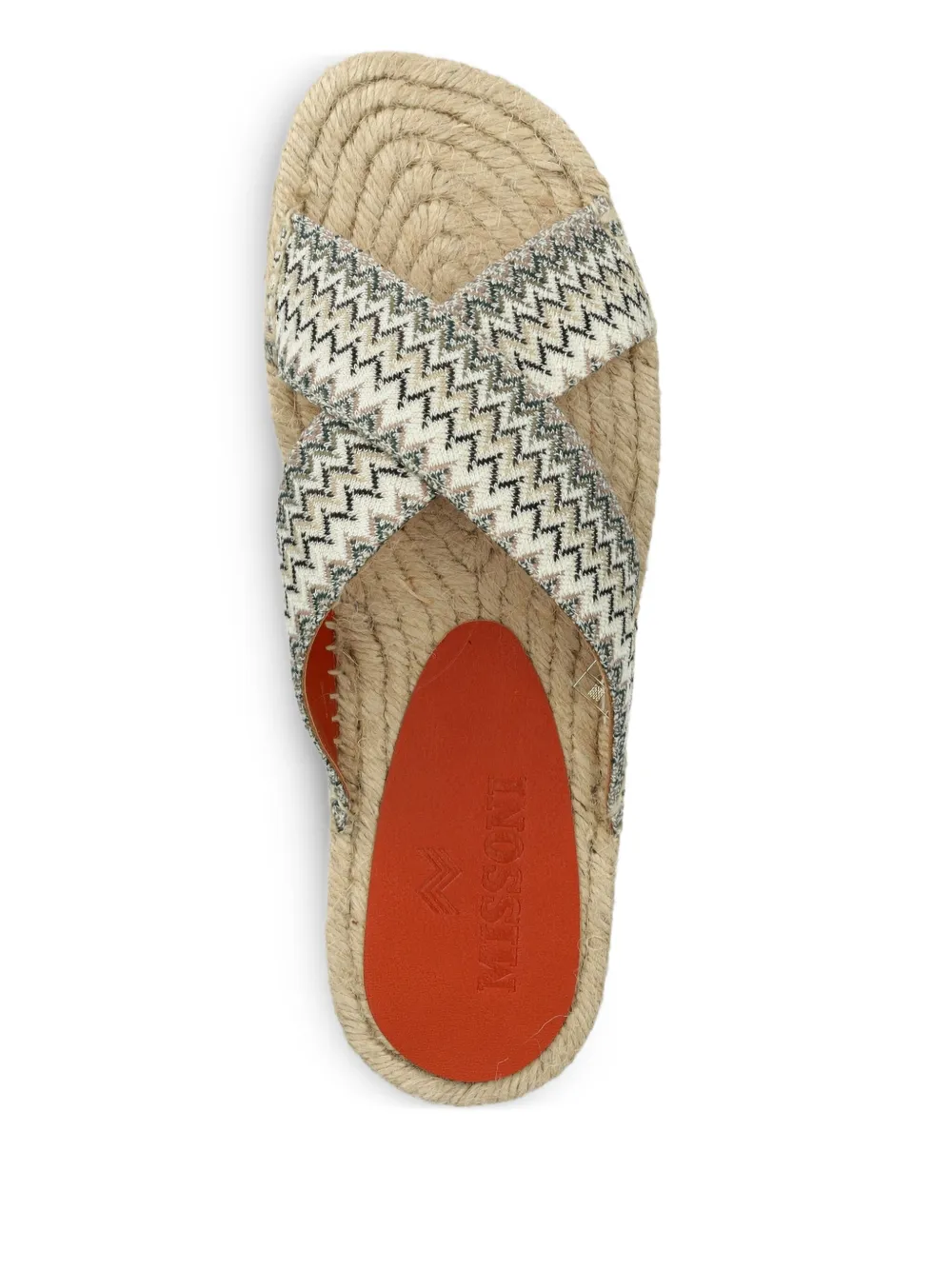 Missoni cross-strap woven slides Neutrals