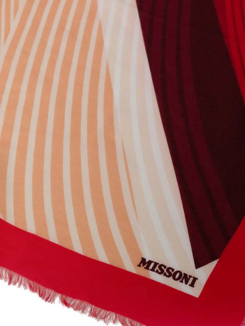 Missoni Gestreepte zijden sjaal - Rood