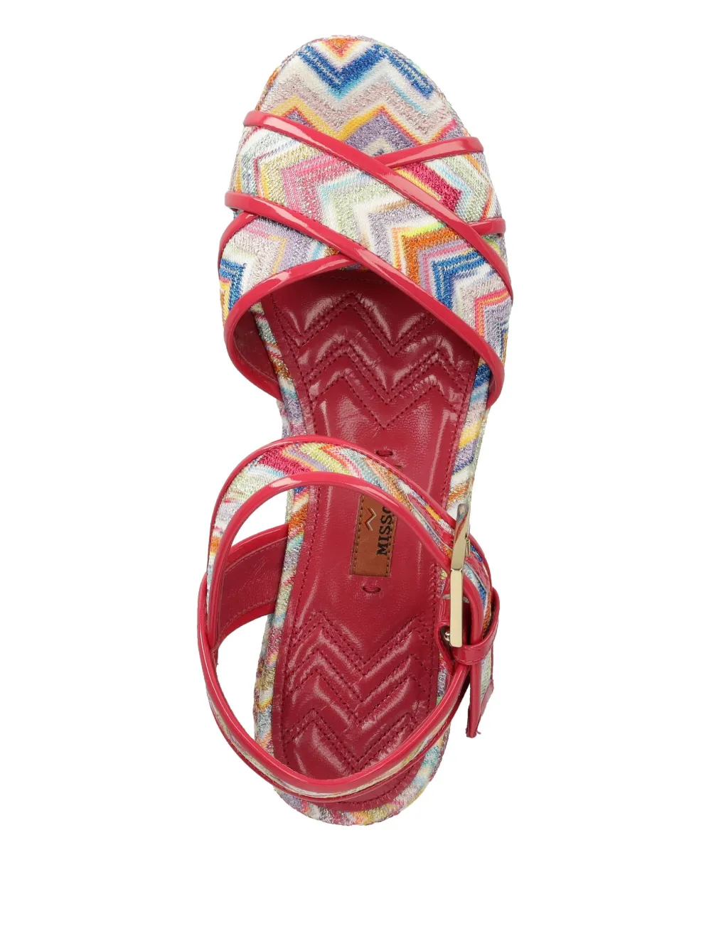 Missoni 85mm zigzag-patterned platform sandals Red