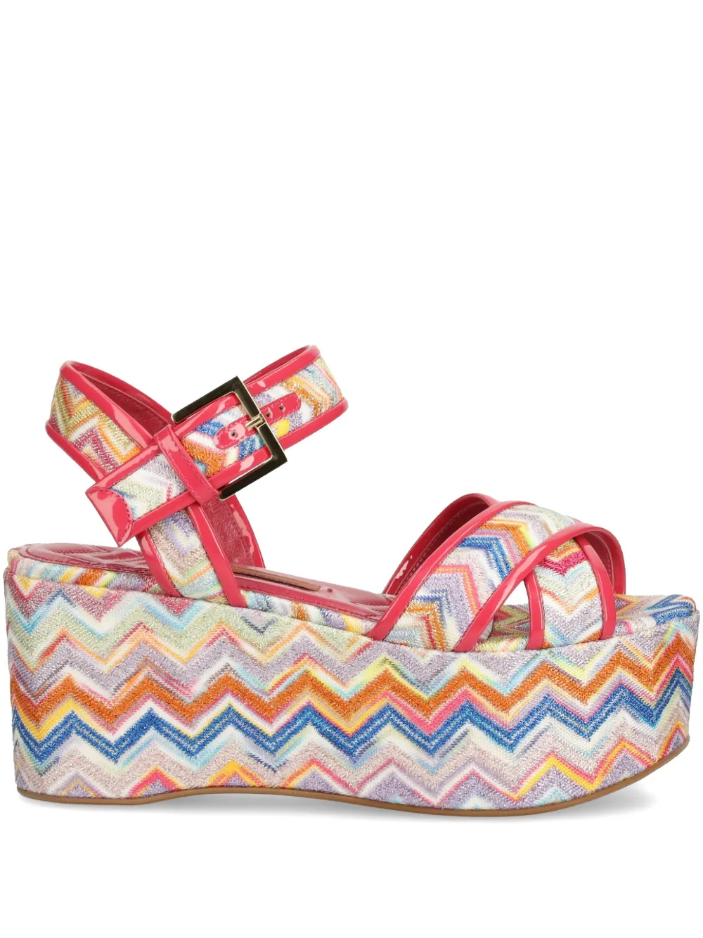 85mm zigzag-patterned platform sandals