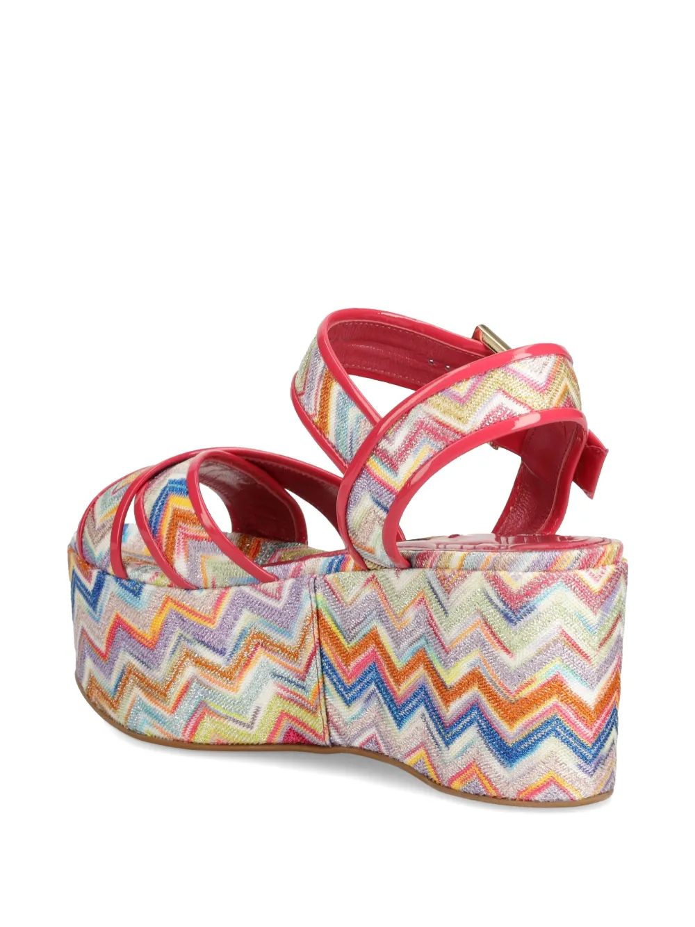 Missoni 85mm zigzag-patterned platform sandals Red