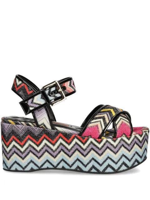 Missoni sandalias con motivo en zigzag y plataforma