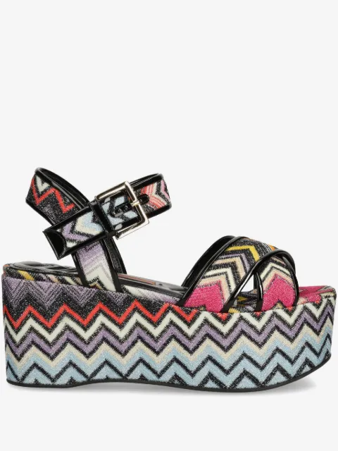 Missoni sandalias con motivo en zigzag y plataforma