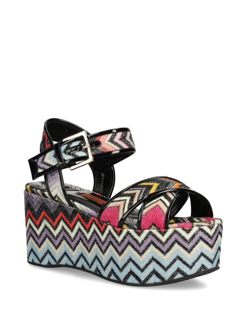 Missoni 85mm zigzag-patterned platform sandals Black