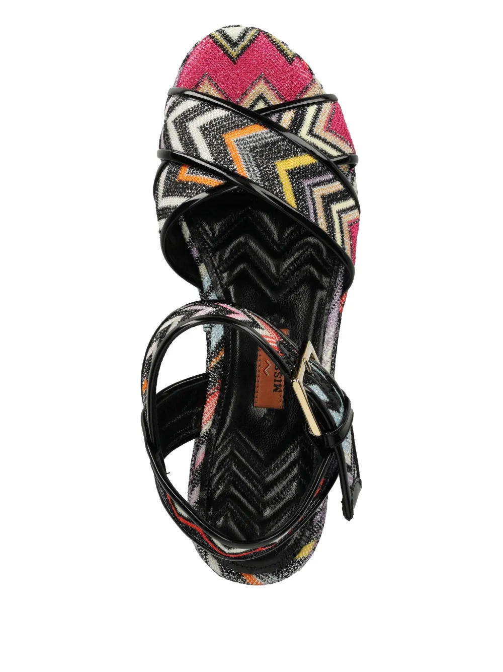 Missoni 85mm zigzag-patterned platform sandals Black