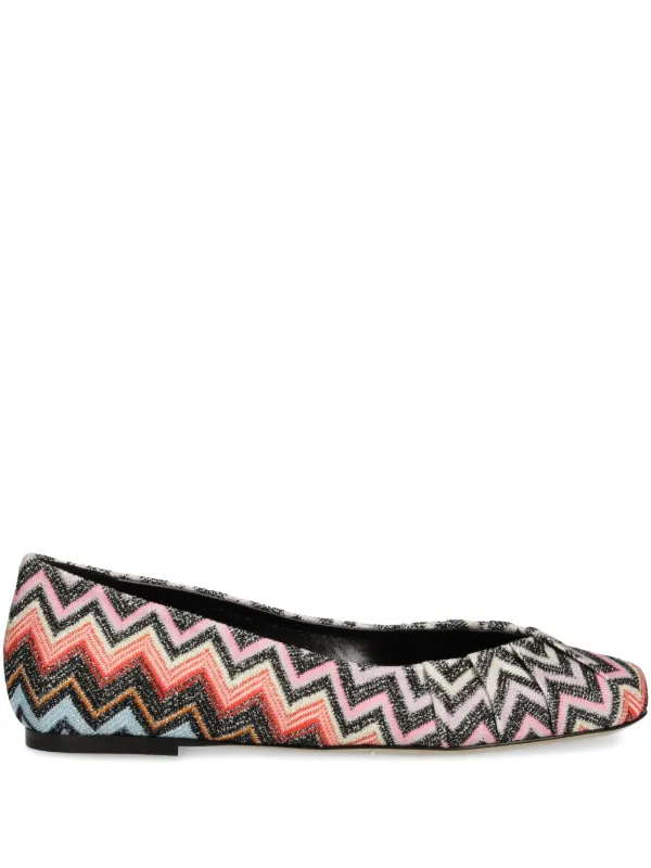 Missoni Zigzag-patterned Ballerinas in Black