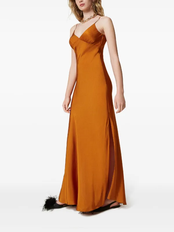 TWINSET サテン マキシドレス | オレンジ | FARFETCH JP