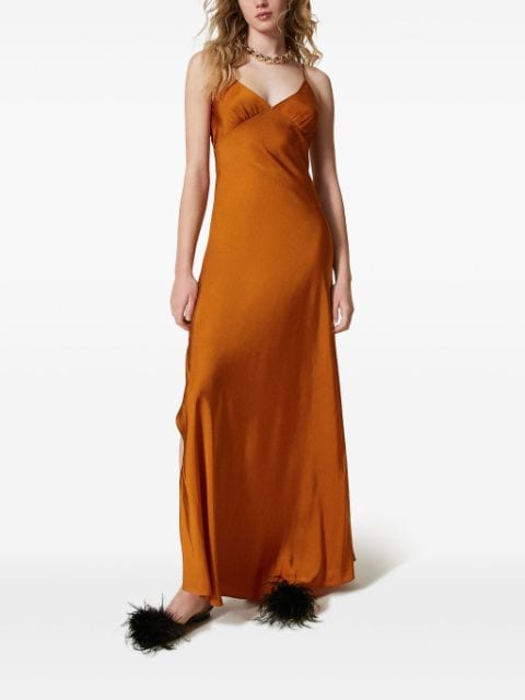 satin maxi dress