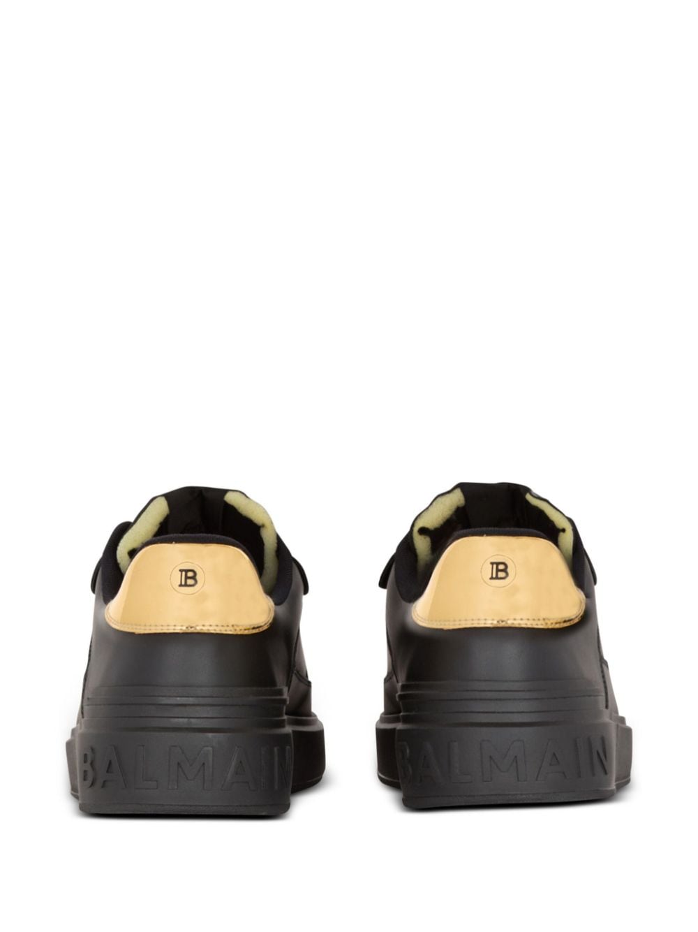 Shop Balmain B-court Low-top Leather Sneakers In Black