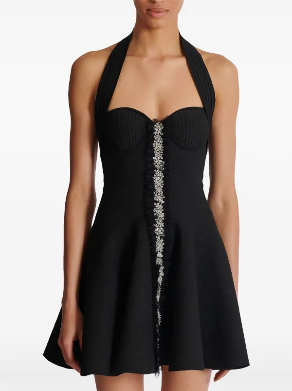 Balmain ホルターネック ニットドレス | ブラック | FARFETCH JP
