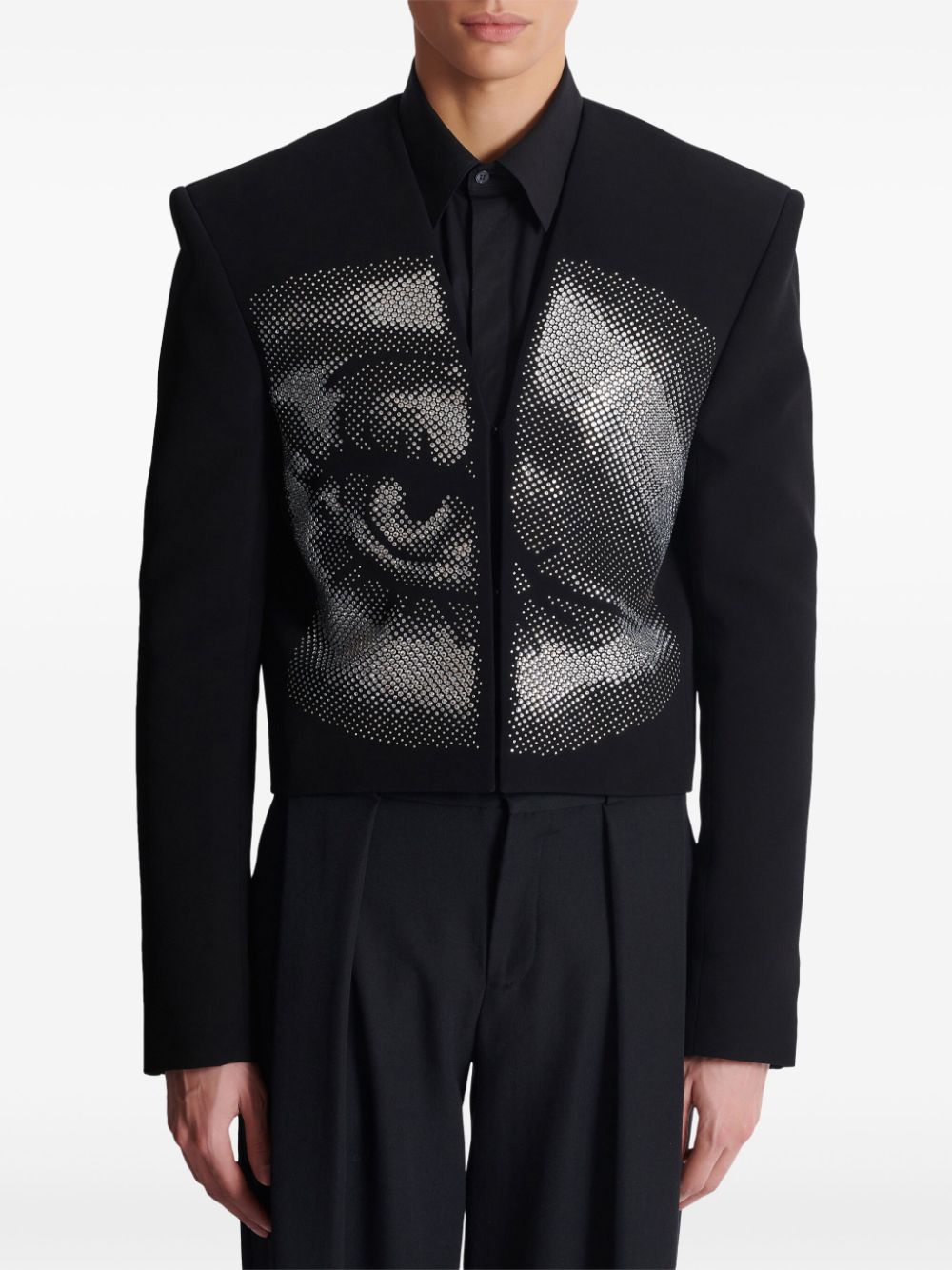 Balmain crepe cropped jacket Men