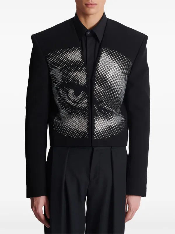 【関税込み】Balmain ブラック クロップド ジャケット Balmain クロップド ジャケット | ブラック | FARFETCH JP