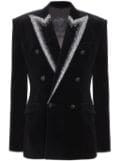 Balmain embroidered velvet jacket - Black