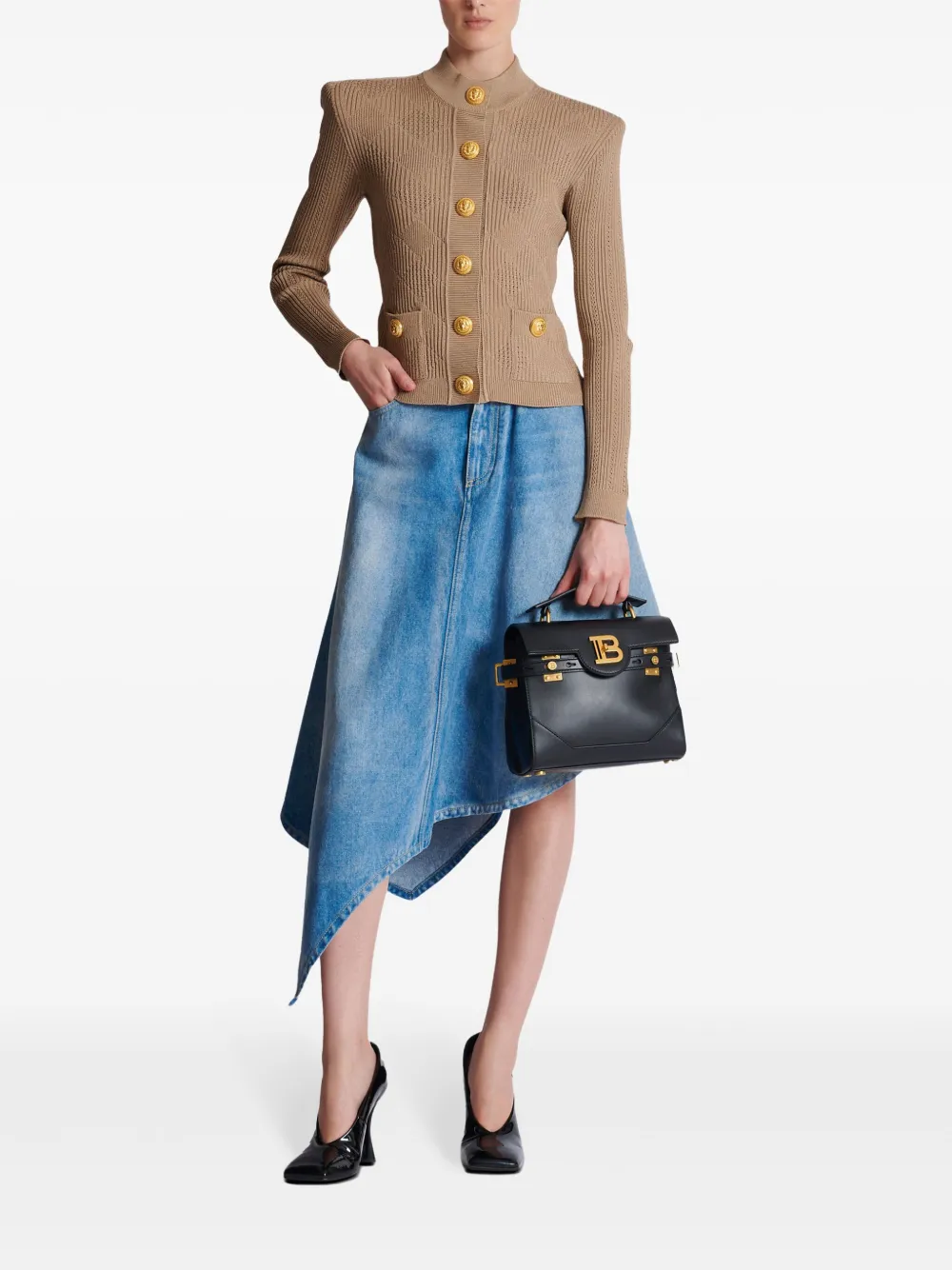 Balmain Vest met gingham ruit - Beige