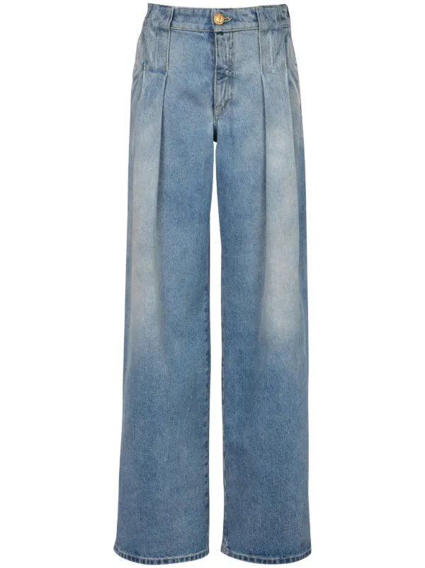 デニム・ジーパン BALMAIN Women Denim Pants 418748 EF0MG035DF75 BLUE Straight-leg denim jeans blue - Women | BALMAIN