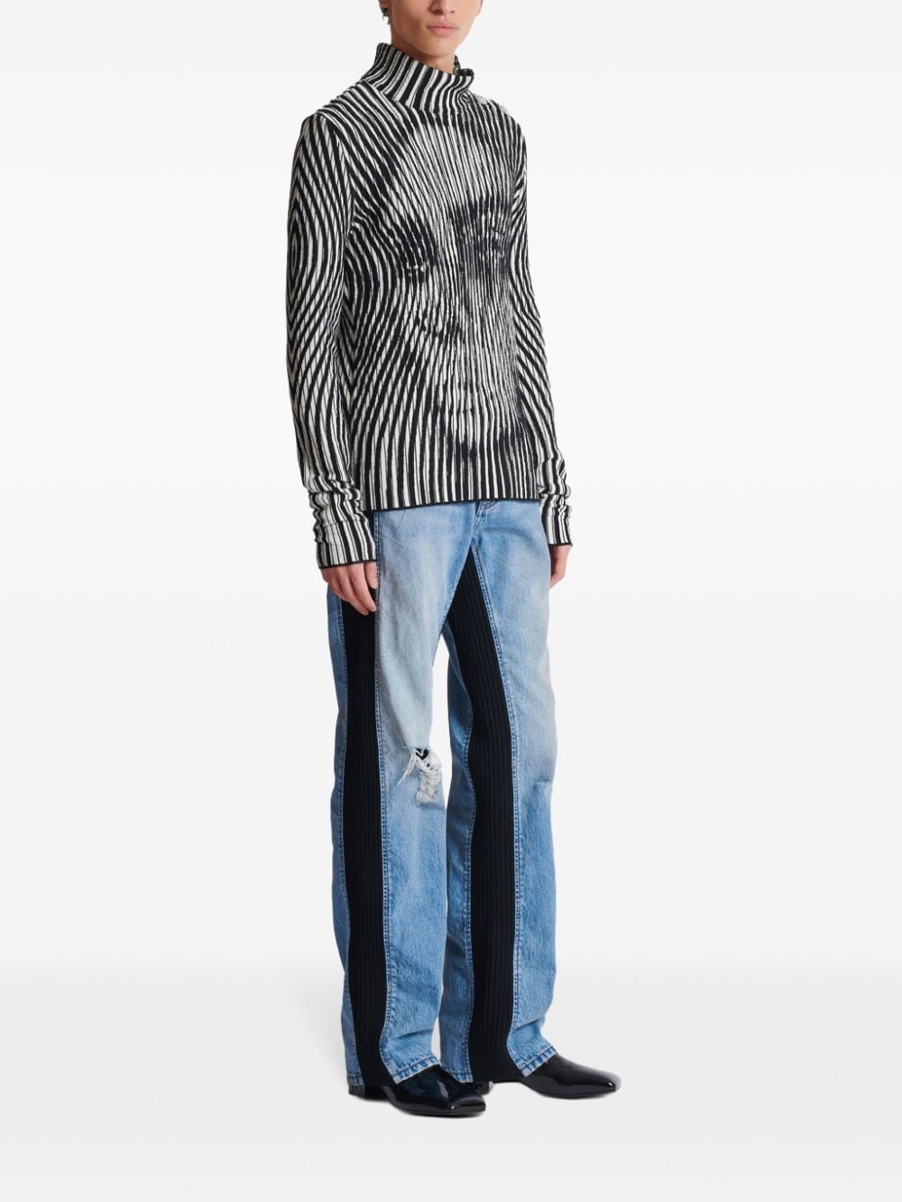 Shop Balmain Face-motif Knit Jumper In Black