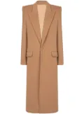 Balmain long single breasted coat - Brown