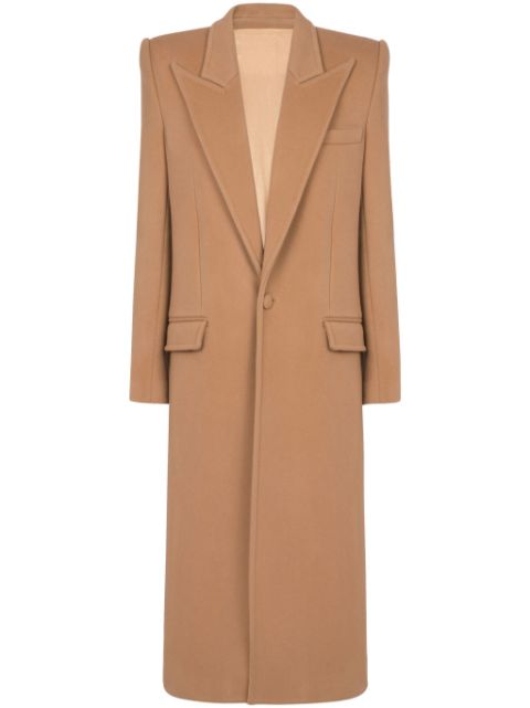 Balmain long single breasted coat Men