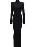 Balmain gingham bouclé maxi dress - Black