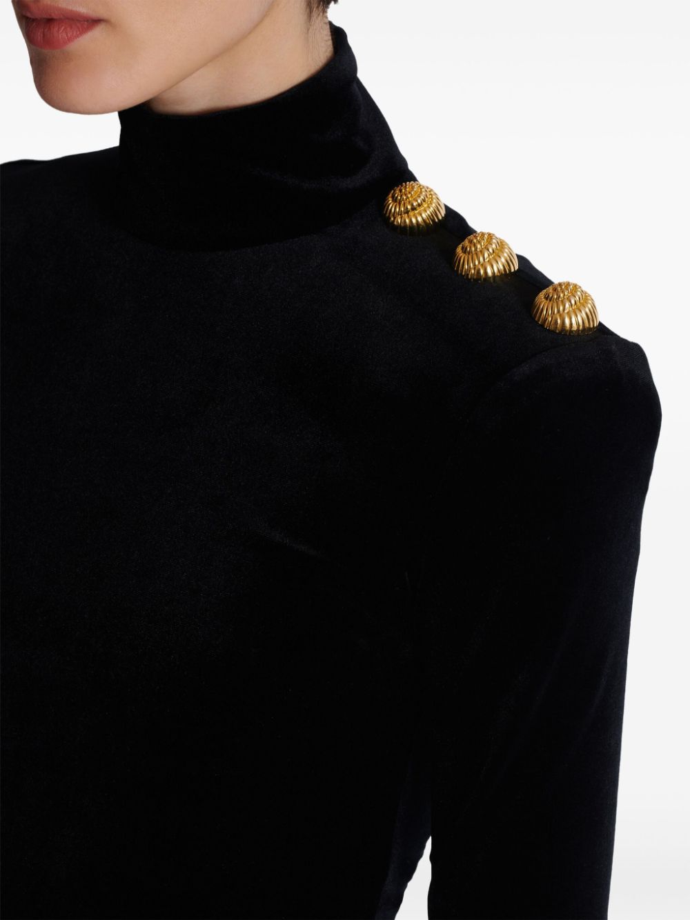 Balmain long-sleeve velvet top Women