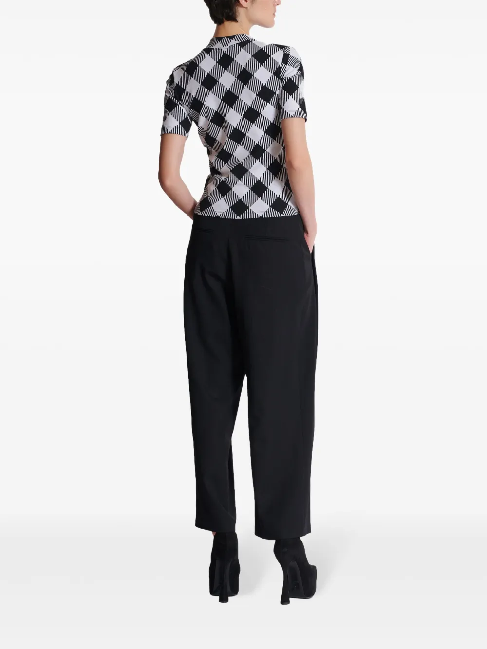 Balmain T-shirt met gingham ruit Zwart