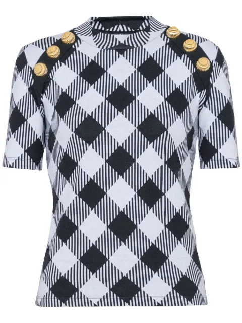 Balmain Gingham T-shirt Women