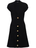 Balmain buttoned velvet mini dress - Black