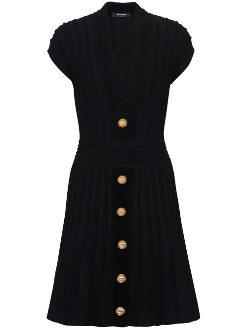 Robe courte en velours à boutonnière - Balmain - Modalova