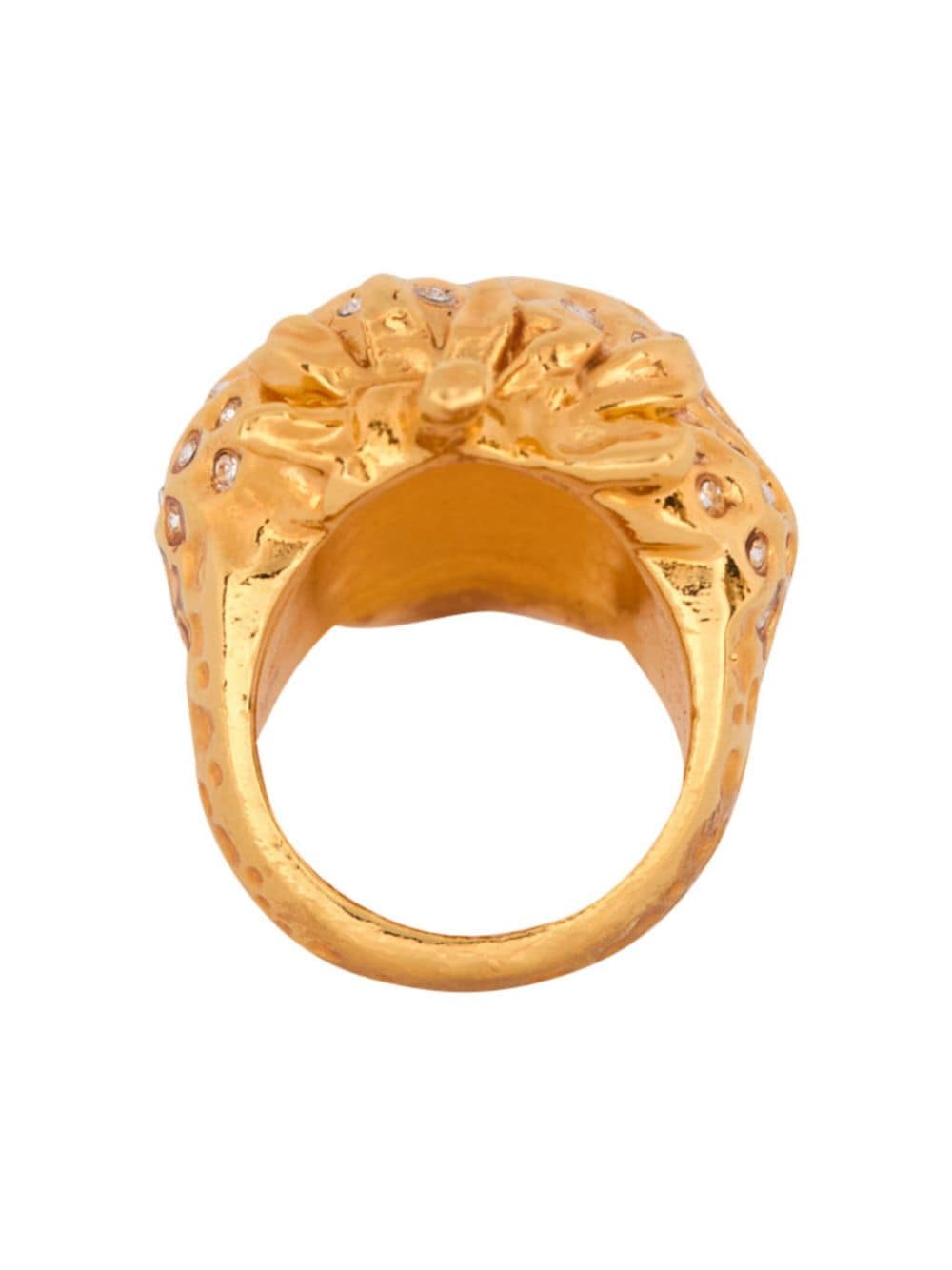 Shop Balmain Strawberry Rhinestone Ring In Gold