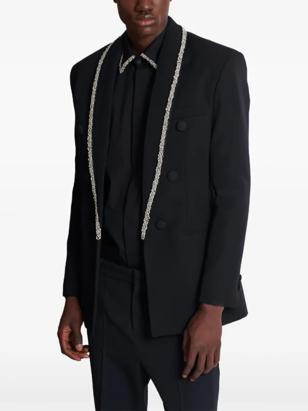 Balmain Grain De Poudre Jacket | Black | FARFETCH CA