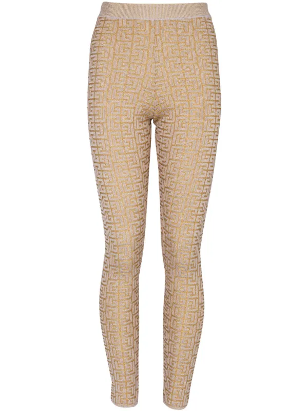 Balmain Labyrinth Knitted Leggings Farfetch