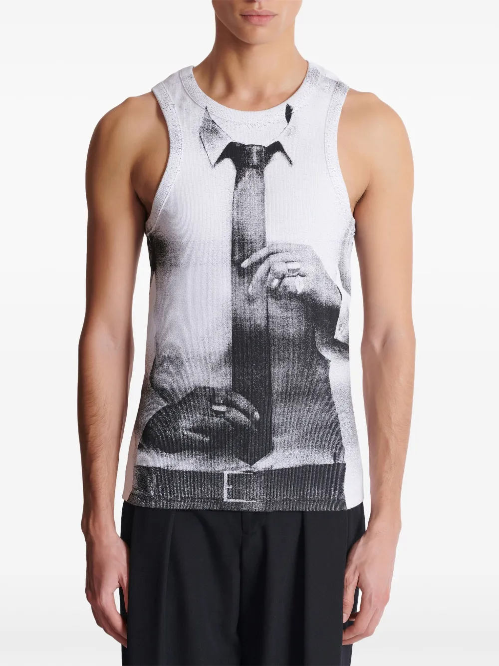 Balmain Tanktop met strikprint Wit
