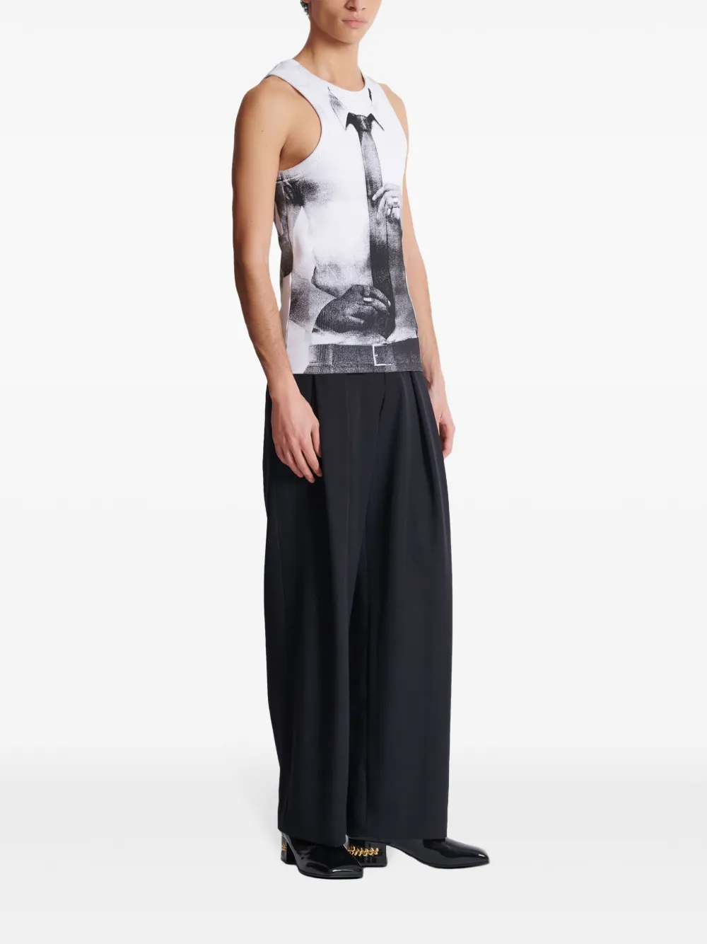 Balmain Tanktop met strikprint Wit