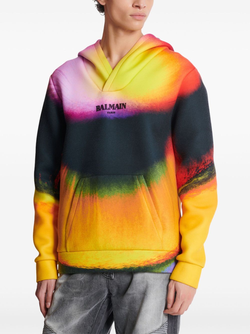 Affordable Balmain Ibby Njoya print hoodie Men