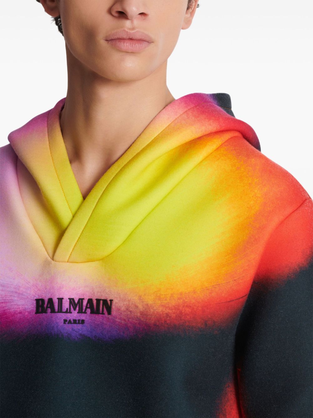 Affordable Balmain Ibby Njoya print hoodie Men