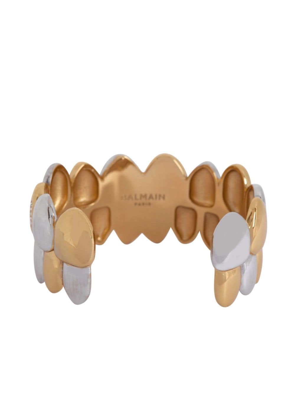 Shop Balmain Cuff Brass Bracelet In Gold