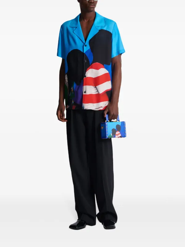 Balmain Prince Gyasi-print Twill Pyjama Shirt | Blue | FARFETCH