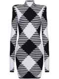 Balmain gingham knit mini dress - Black