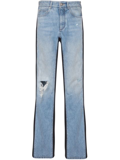 Balmain knit-panel denim jeans Men