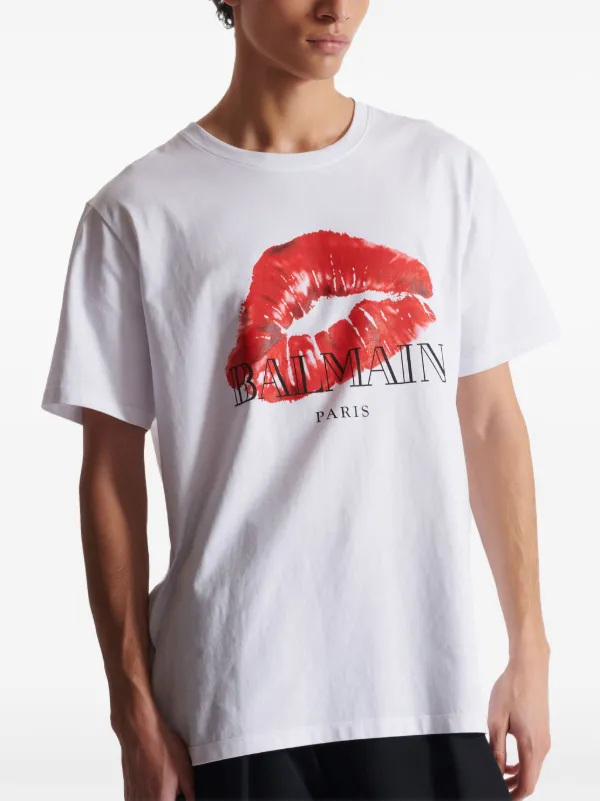 Balmain Camiseta Com Estampa | Branco | FARFETCH BR