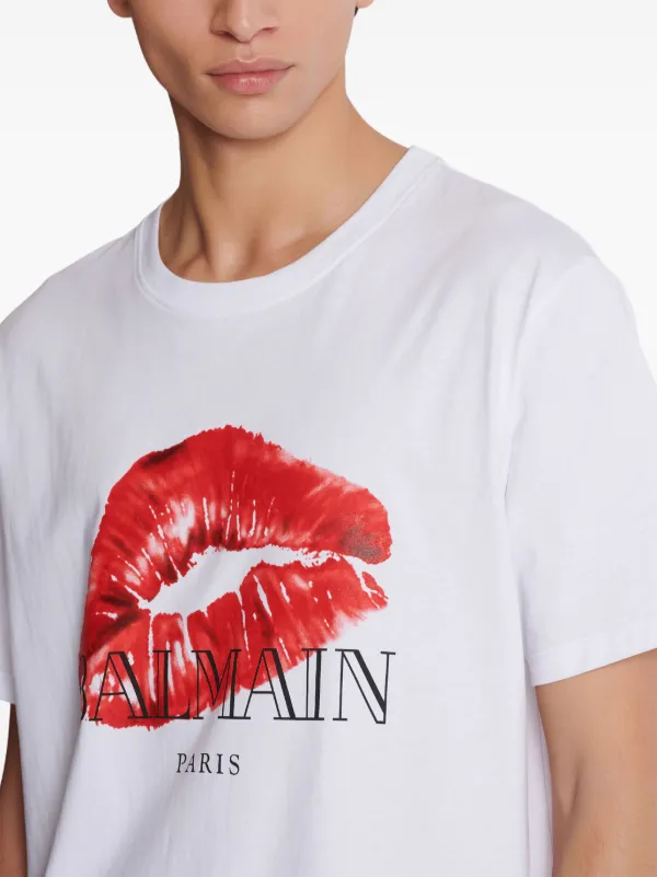 Balmain Camiseta Com Estampa | Branco | FARFETCH BR