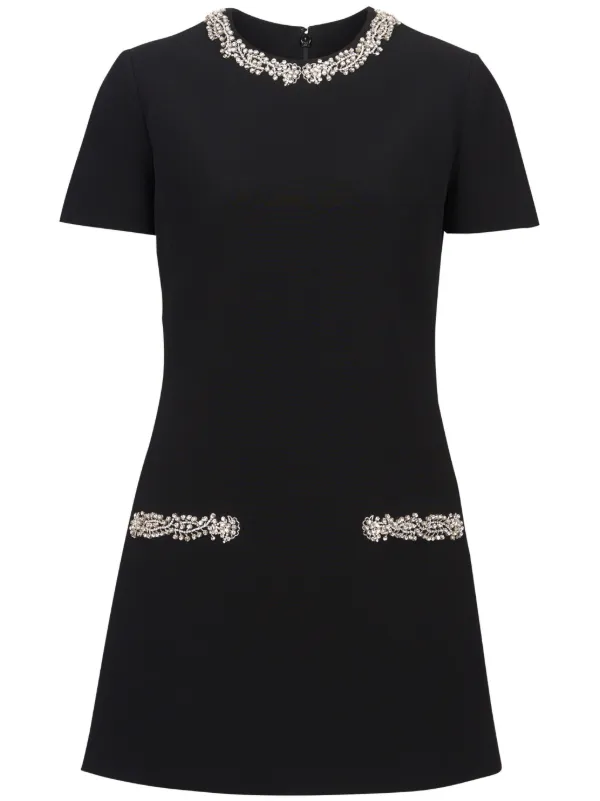 green emerald velvet dress CURVE Black Embroidered Shift Dress main image 0