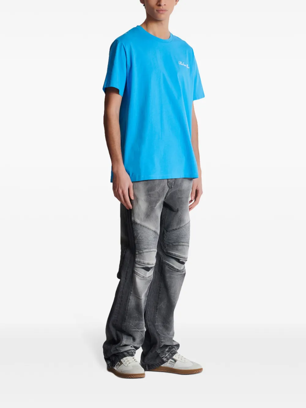 Balmain T-shirt met geborduurd logo Blauw