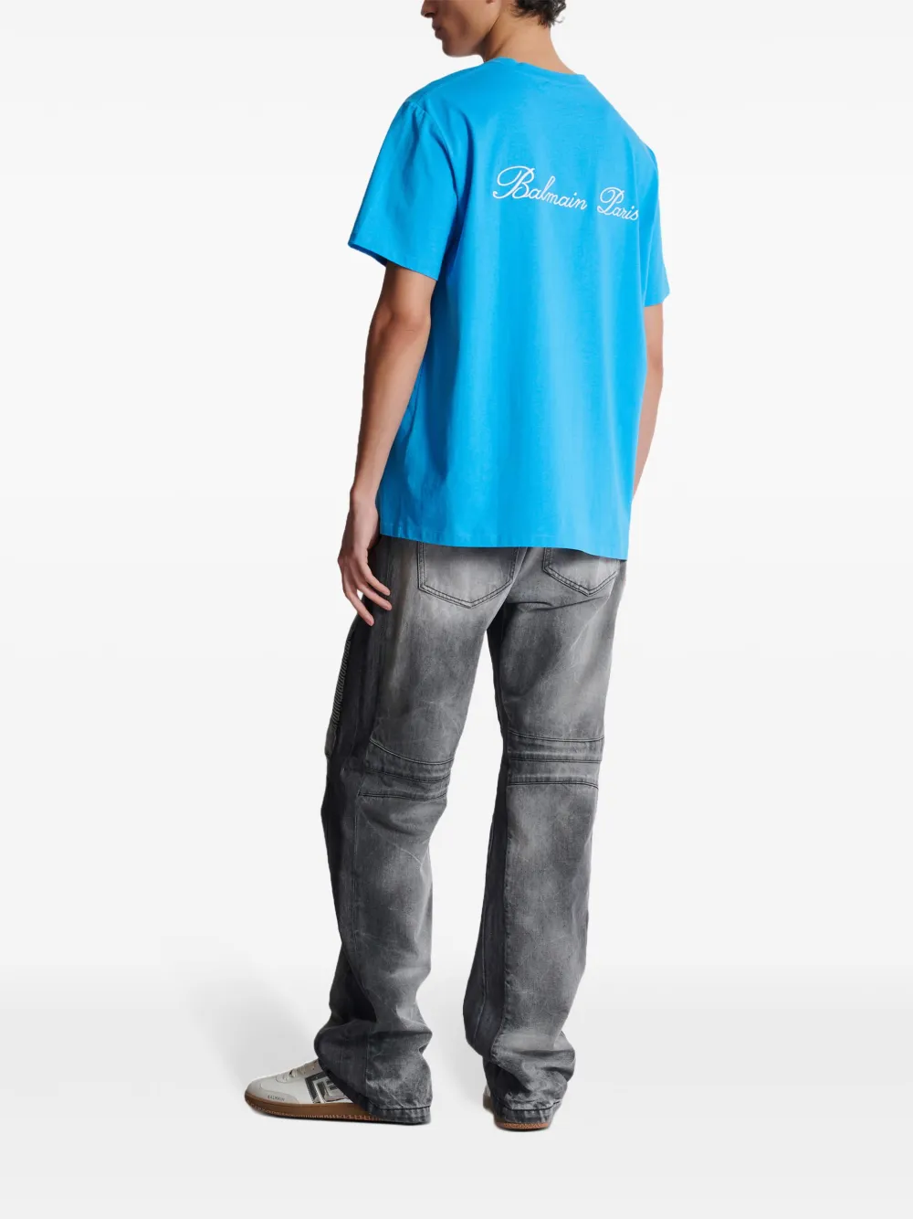Balmain T-shirt met geborduurd logo Blauw
