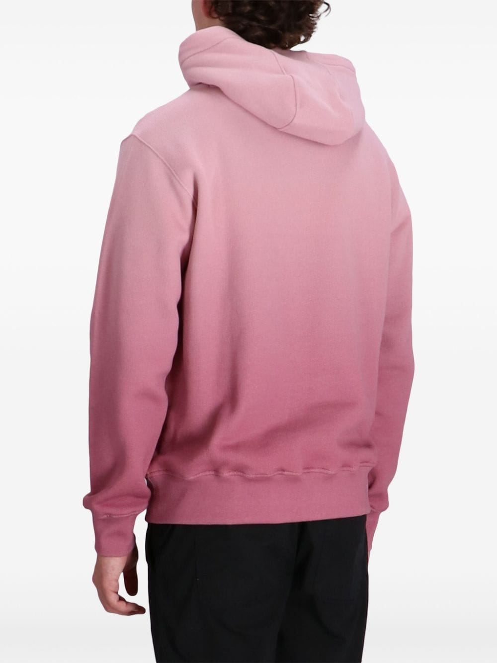 Shop Hugo Boss Gradient Dye Cotton Hoodie In Pink