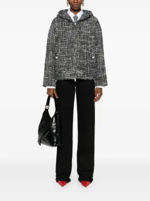 【Valentino】ヴァレンティノ　最高級　ツイード ジャケット シェ ヴァレンティノパッチ付き ウール ツイード ボンバー