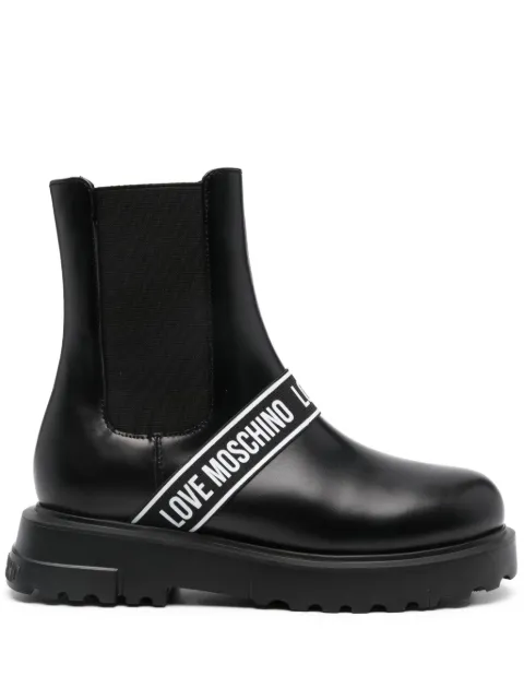 Love Moschino logo-tape boots 
