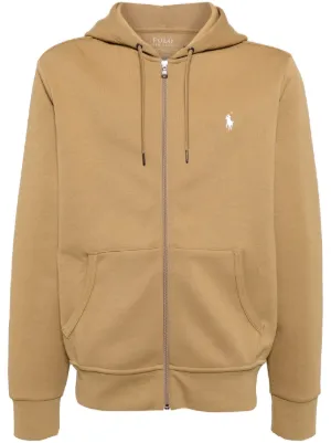 Polo Ralph Lauren logo-embroidered Cotton zip-up Jacket | Neutrals