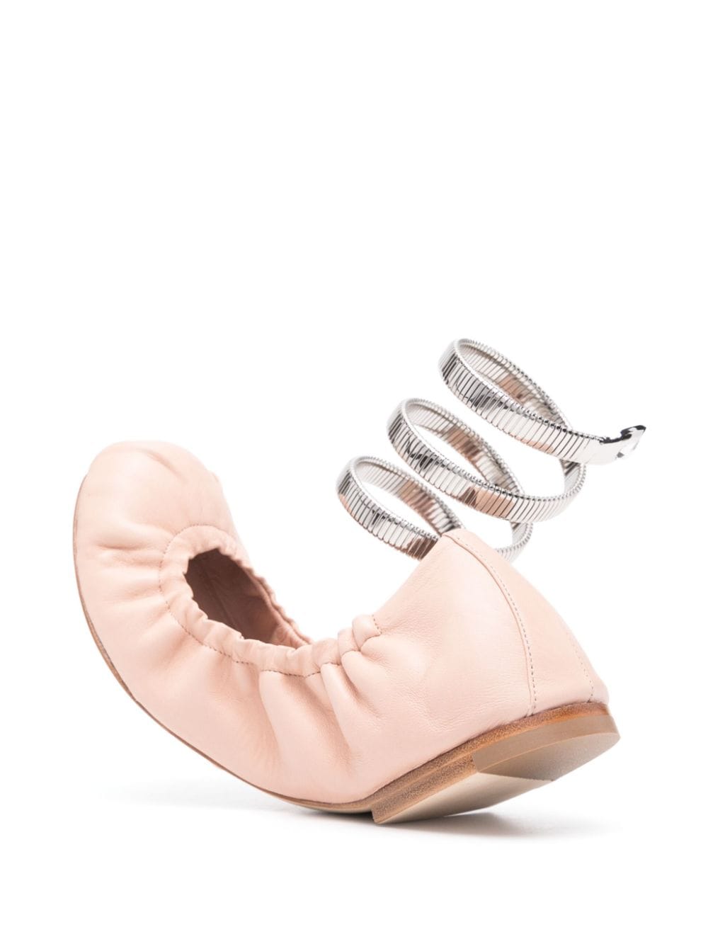 Shop René Caovilla Leather Ballet Flats In Pink